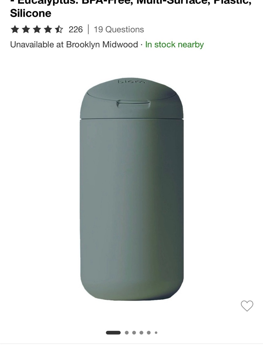 Biom Eucalyptus Green Travel Mug
